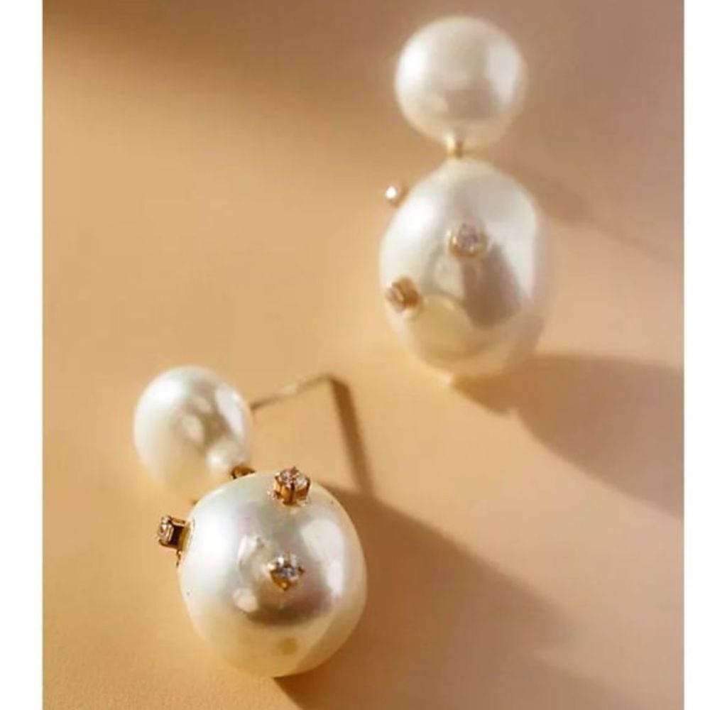 Anthropologie Serefina Bellagold Pearl Earrings
